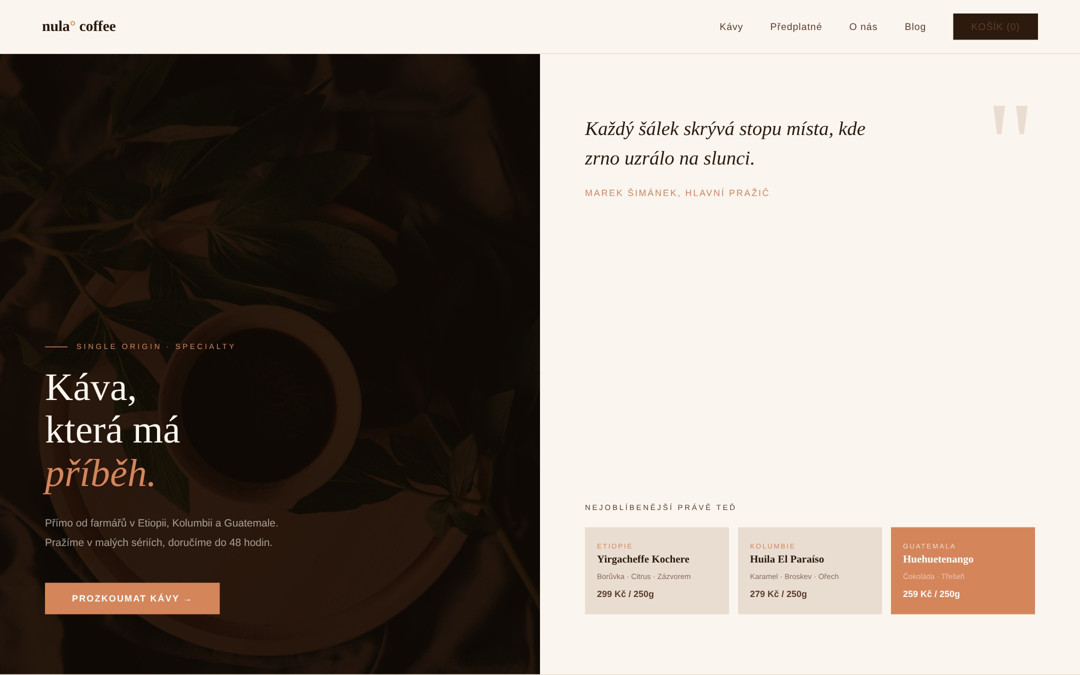 nula° coffee – specialty coffee brand